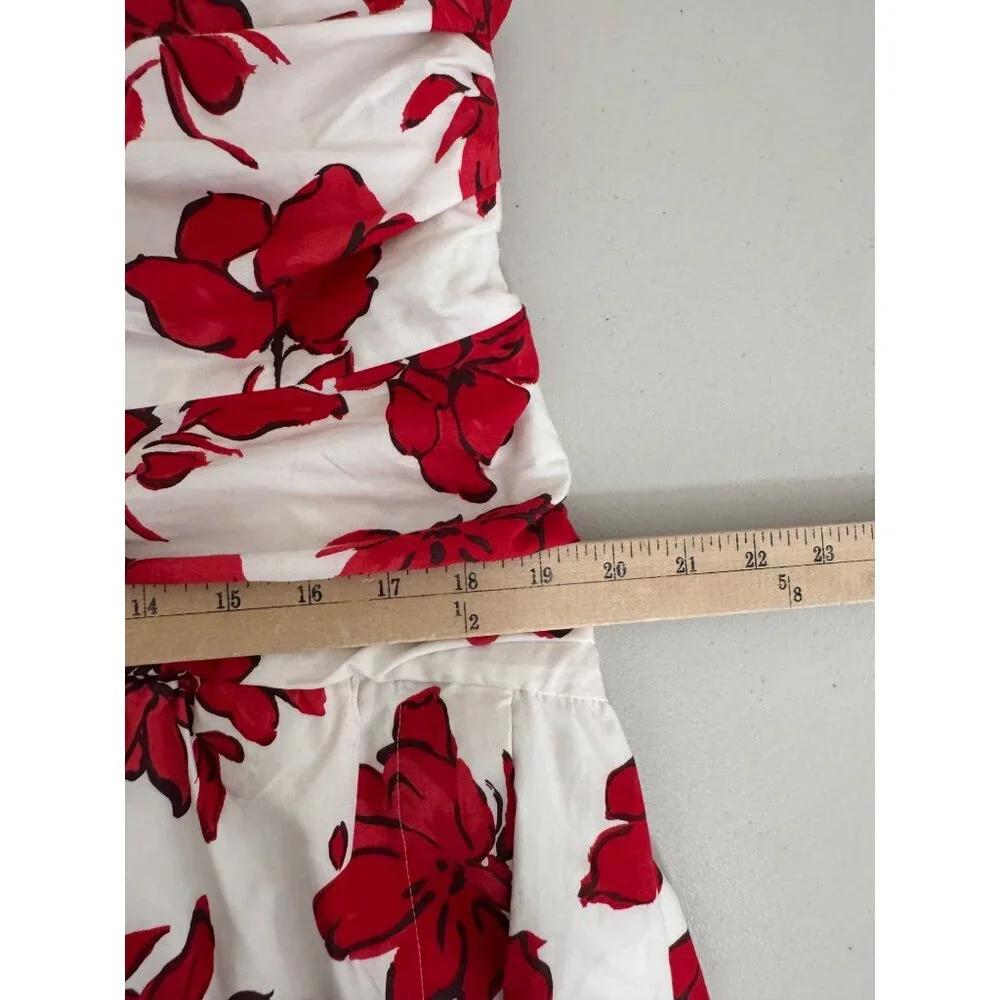 Abercrombie & Fitch Chase One shoulder Cutout floral‎ dress red sz XLP